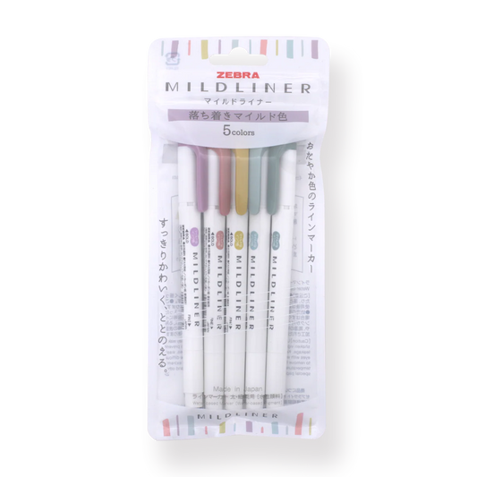 Zebra Mildliner Double-Sided Highlighter - 2025 Calm Mild Colors New Set
