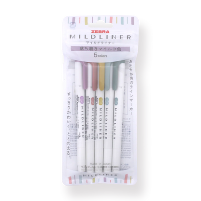 Zebra Mildliner Double-Sided Highlighter - 2025 Calm Mild Colors New Set