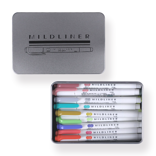 Zebra Mildliner Double-Sided  Highlighter (with New 2025 Colors!) - 40 Color Set with Case