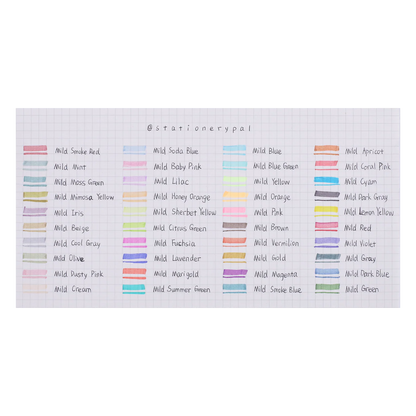 Zebra Mildliner Double-Sided  Highlighter (with New 2025 Colors!) - 40 Color Set with Case